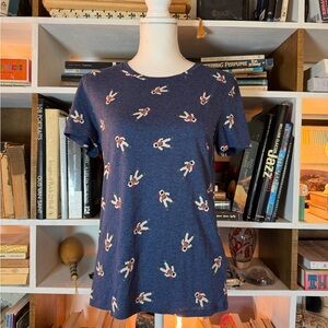 Lacoste Navy Tee with Astronaut Print